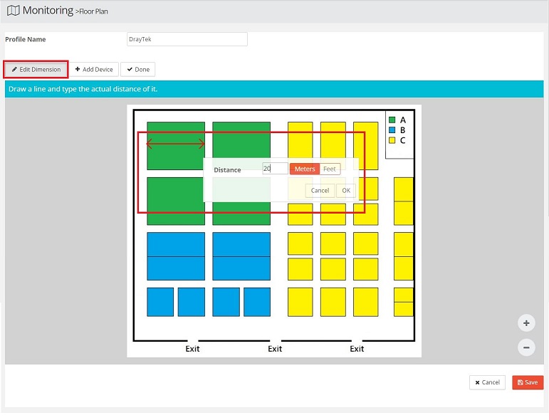 a screenshot of VigorACS Floor Plan